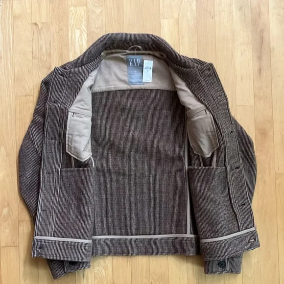 NEW Gap wool houndstooth trucker jacket Medium - Picture 15 of 16